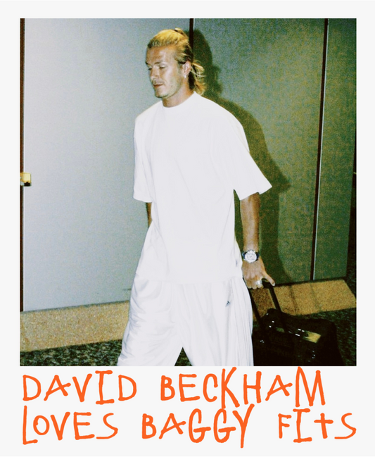 David Beckham's White Baggy Fit